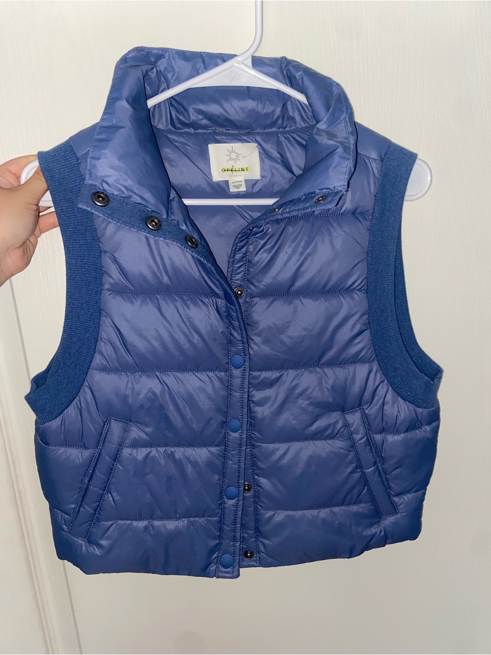 Aerie Offline Blue Quilted Puffer Vest
